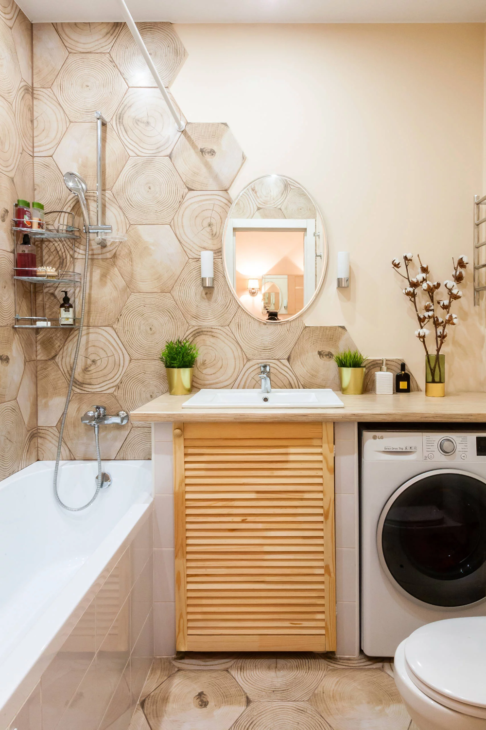 Интерьер ванной со стиральной машинкой