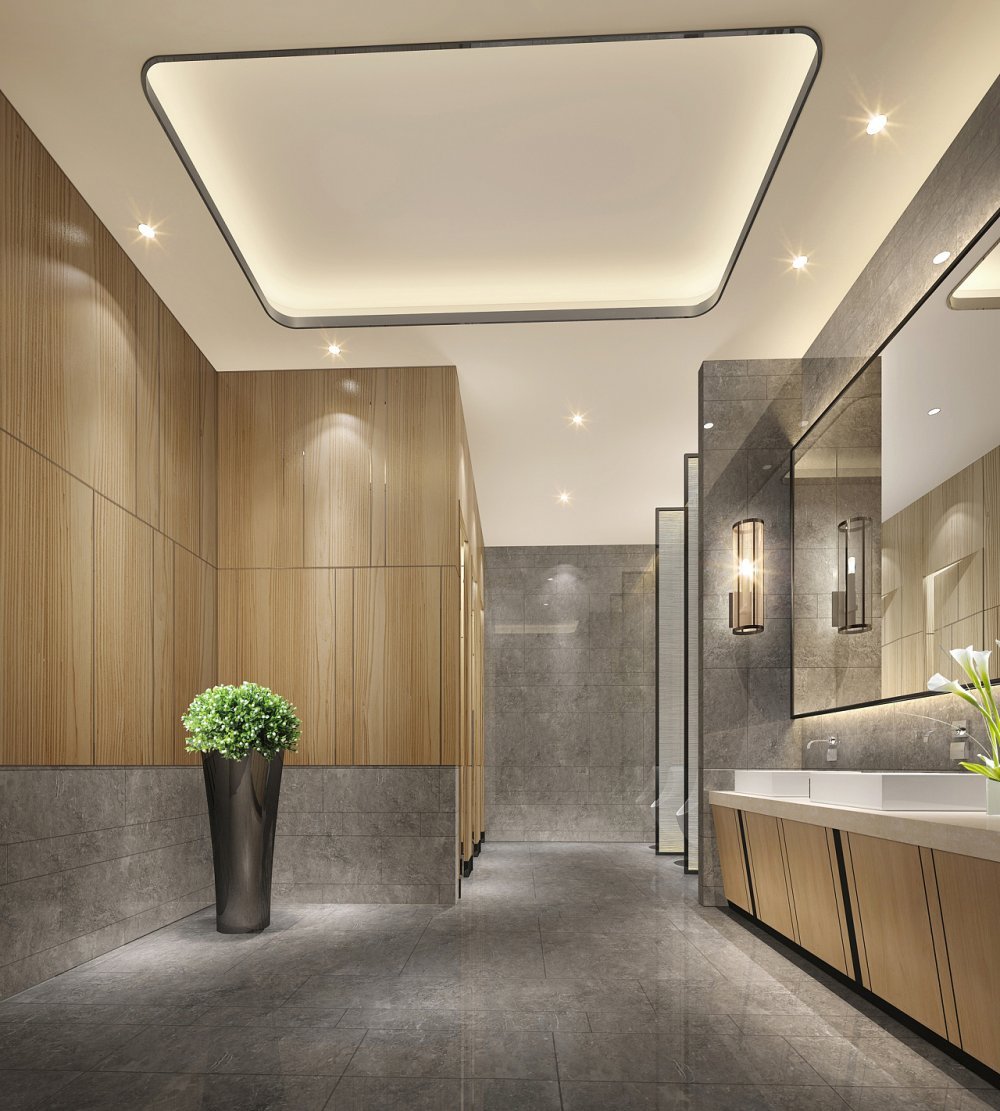 Современный санузел в офисе