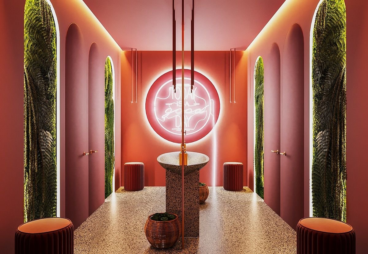 Туалет интерьер Behance