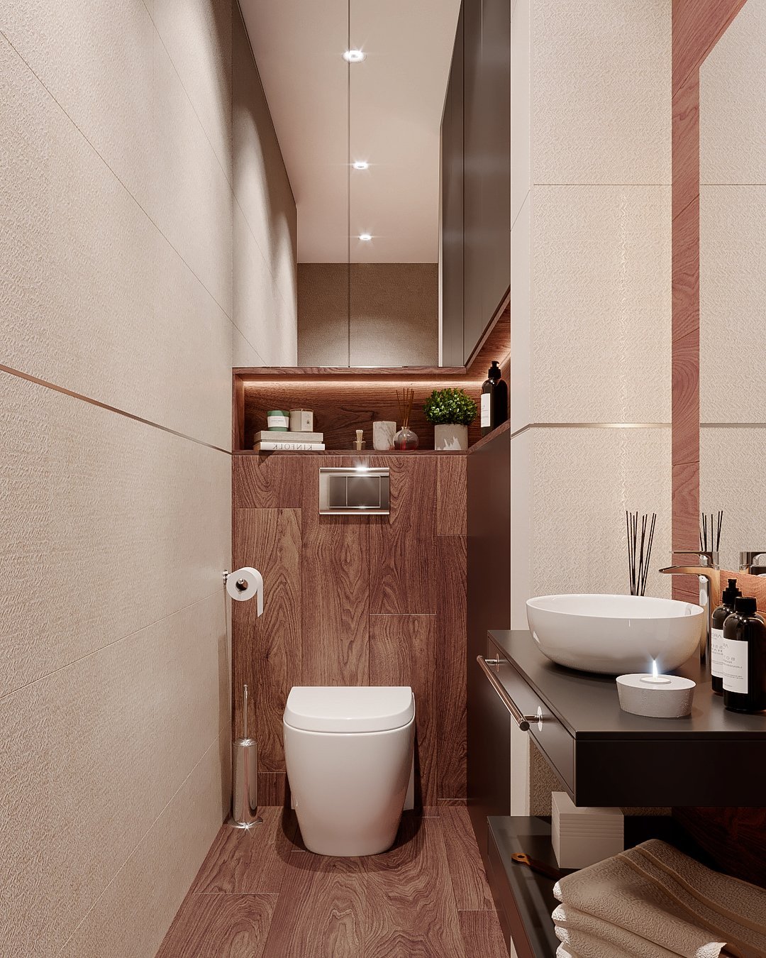 Узкая раковина для туалета