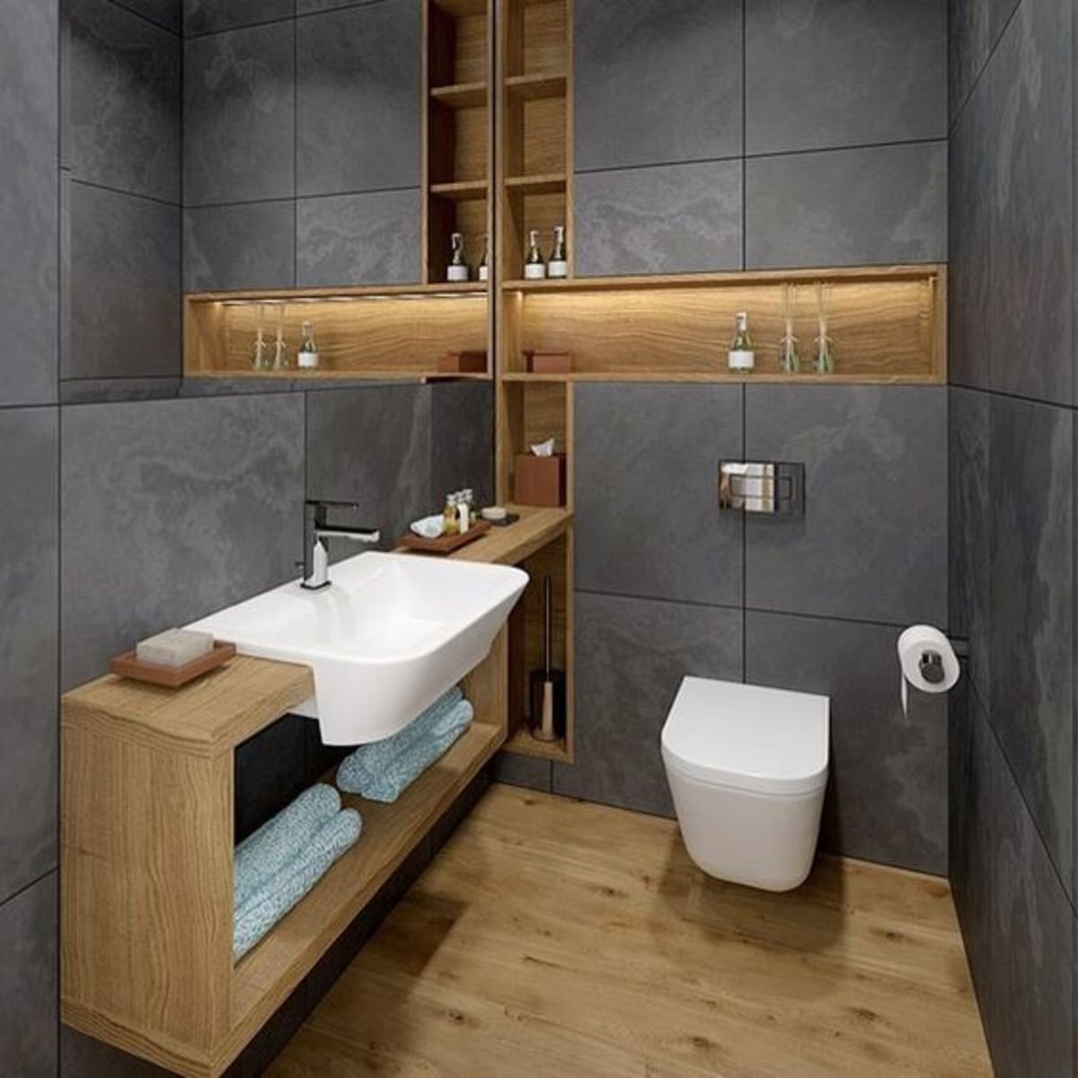 Раковина в туалет в стиле лофт