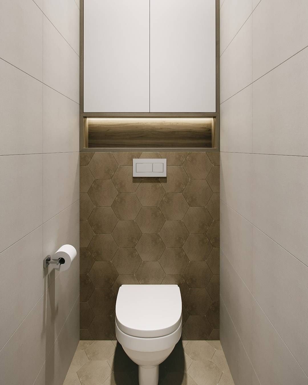 Туалет с инсталляцией и шкафом