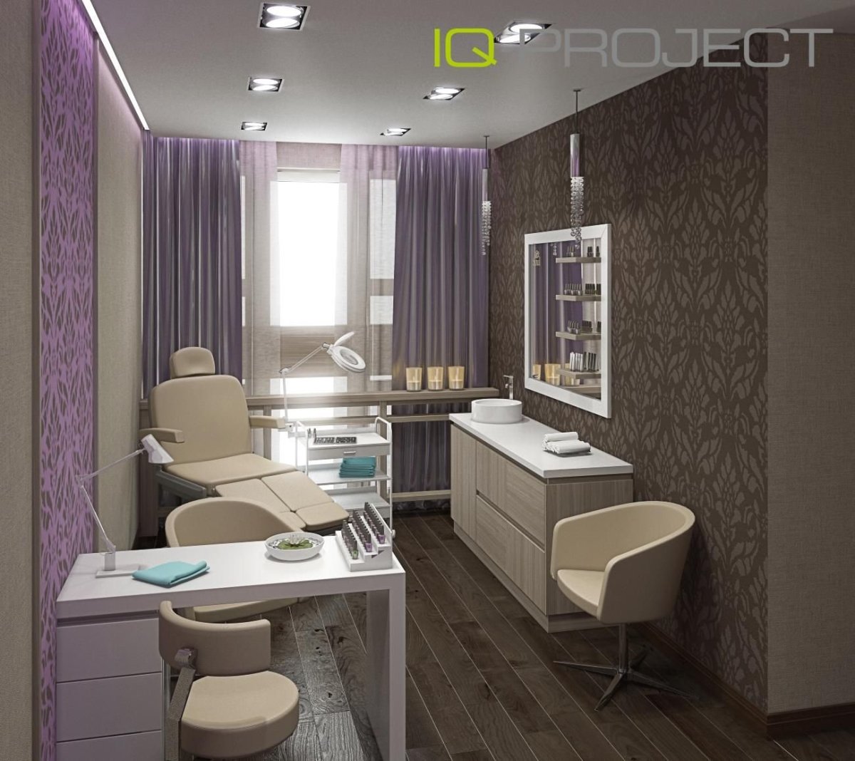 Маникюрный кабинет в бежевых тонах
