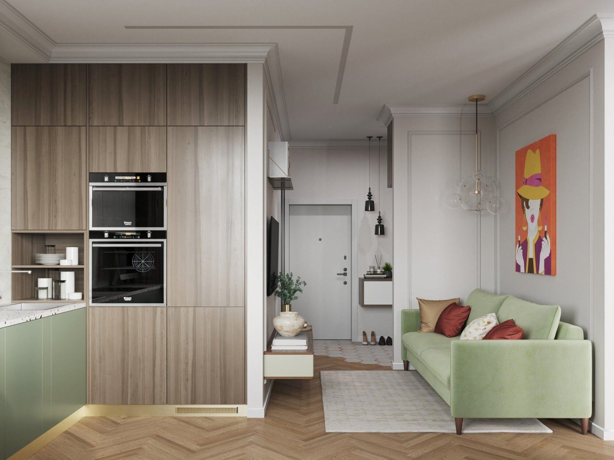 Интерьер евродвушки 36 кв.м модные тенденции