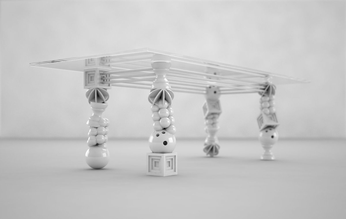 Стол с ножками шарами