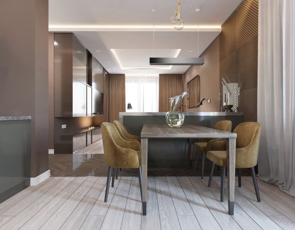 Евродвушка пик дизайн кухни-гостиной