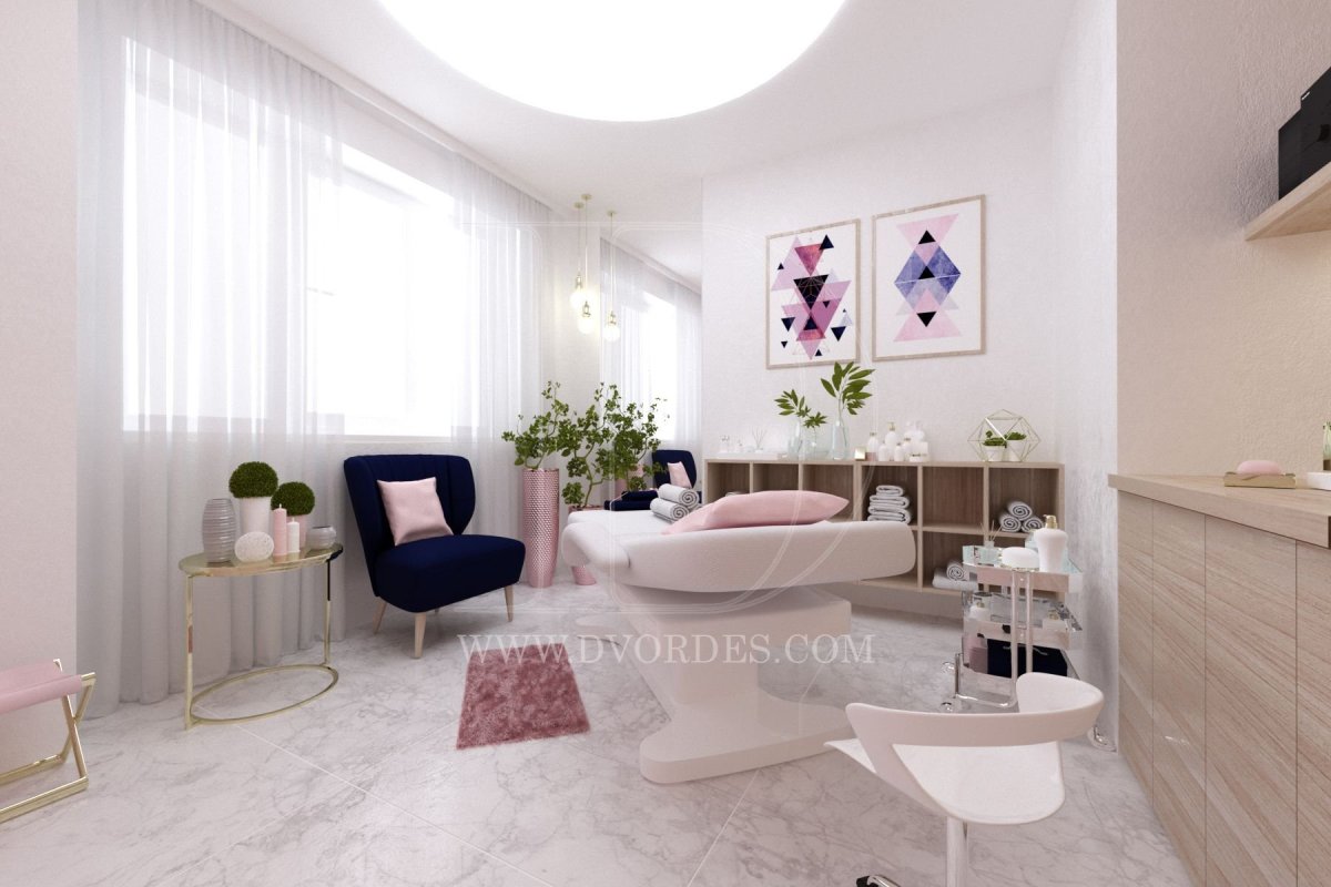 Кабинет косметолога в светлых тонах