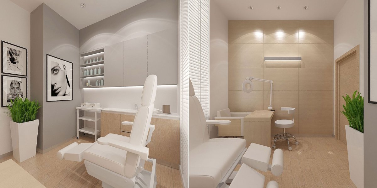 Маникюрный кабинет в бежевых тонах