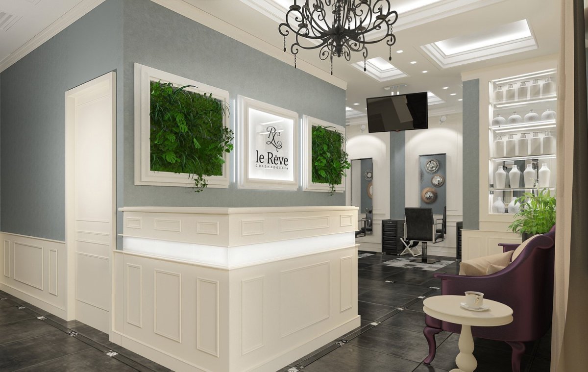 Зона ресепшн в салоне красоты