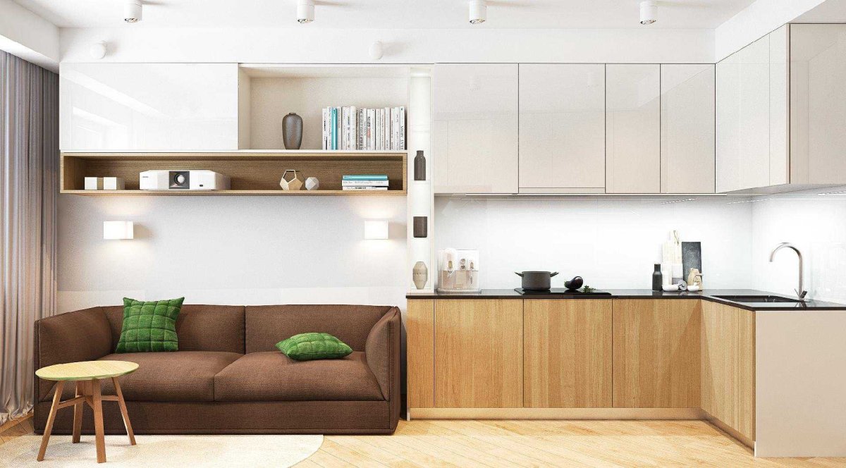 Евродвушка кухня-гостиная 15 кв.м