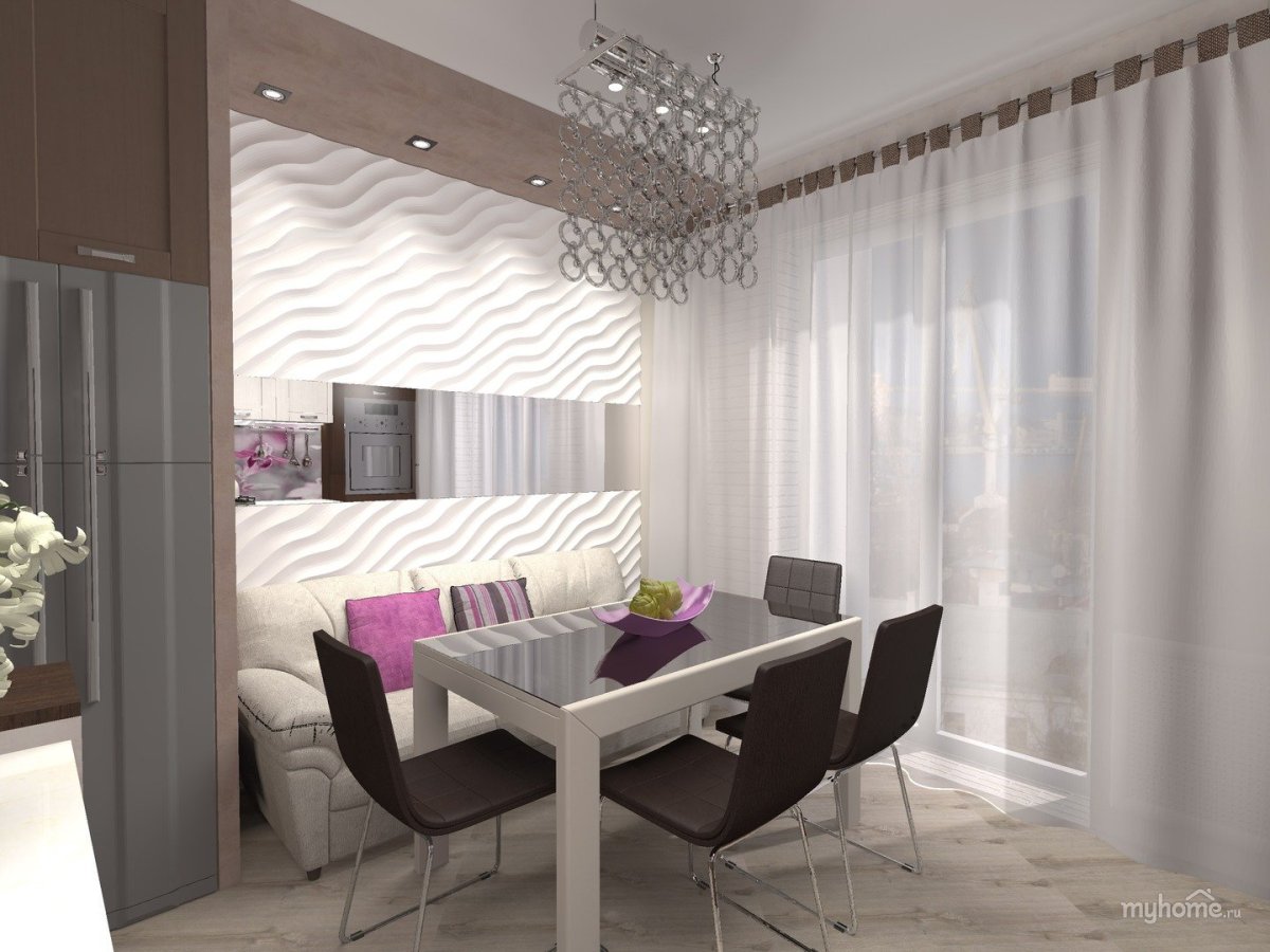 Кухня 10 кв с диваном