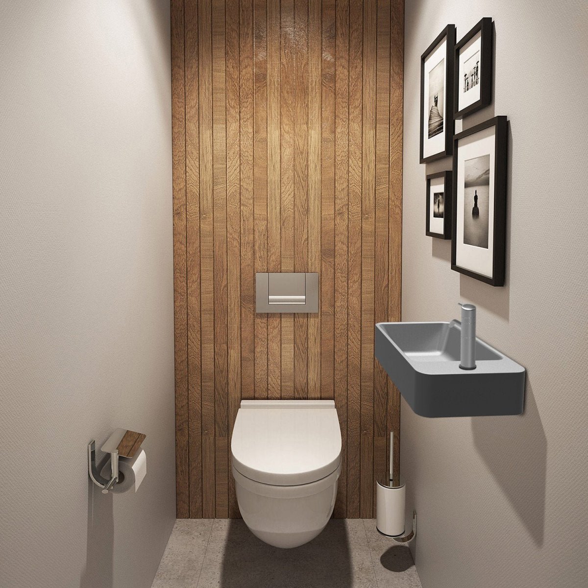 Дизайн туалета с подвесным унитазом
