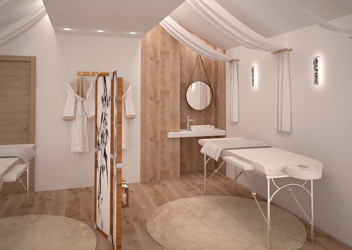 Скандинавский дизайн массажного кабинета