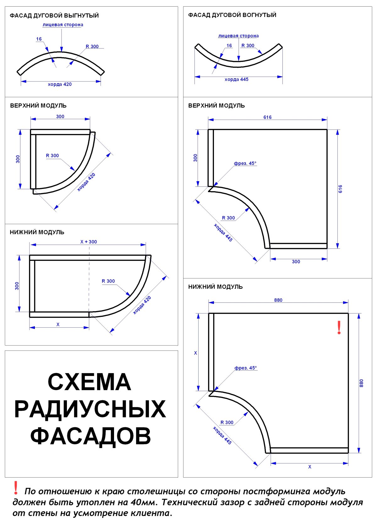 Радиусные фасады кедр