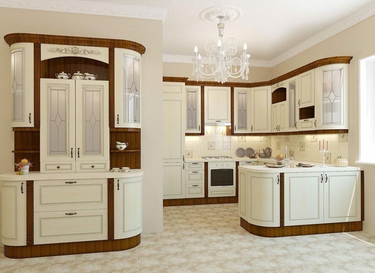 Классическая кухня с радиусными фасадами