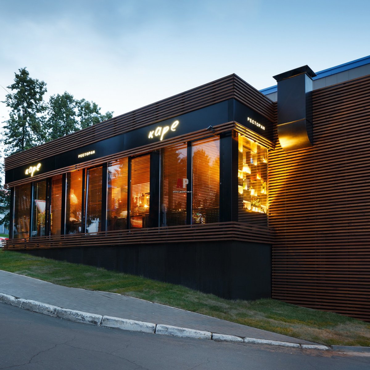 Фасады ресторанов в современном стиле