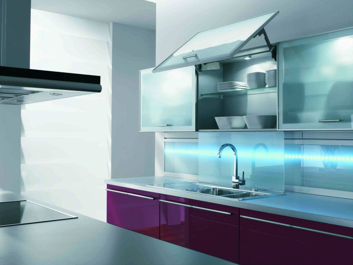 Фасады из стекла для кухни