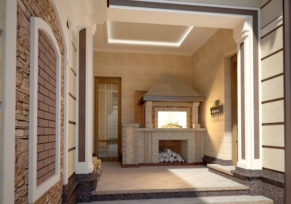 Травертин в стиле кирпича