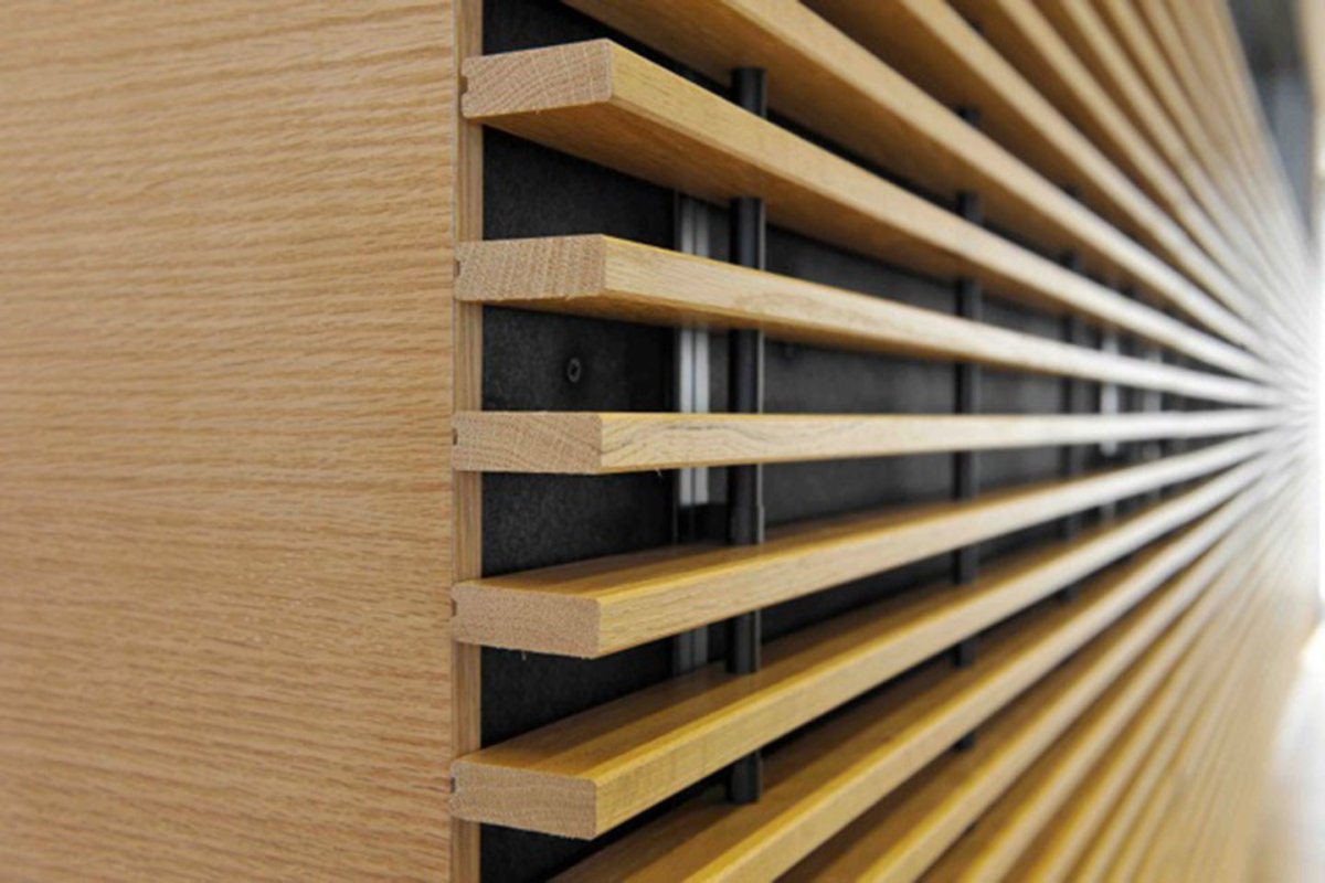 Перфорированные шпонированные ламели deocoustic 40х200