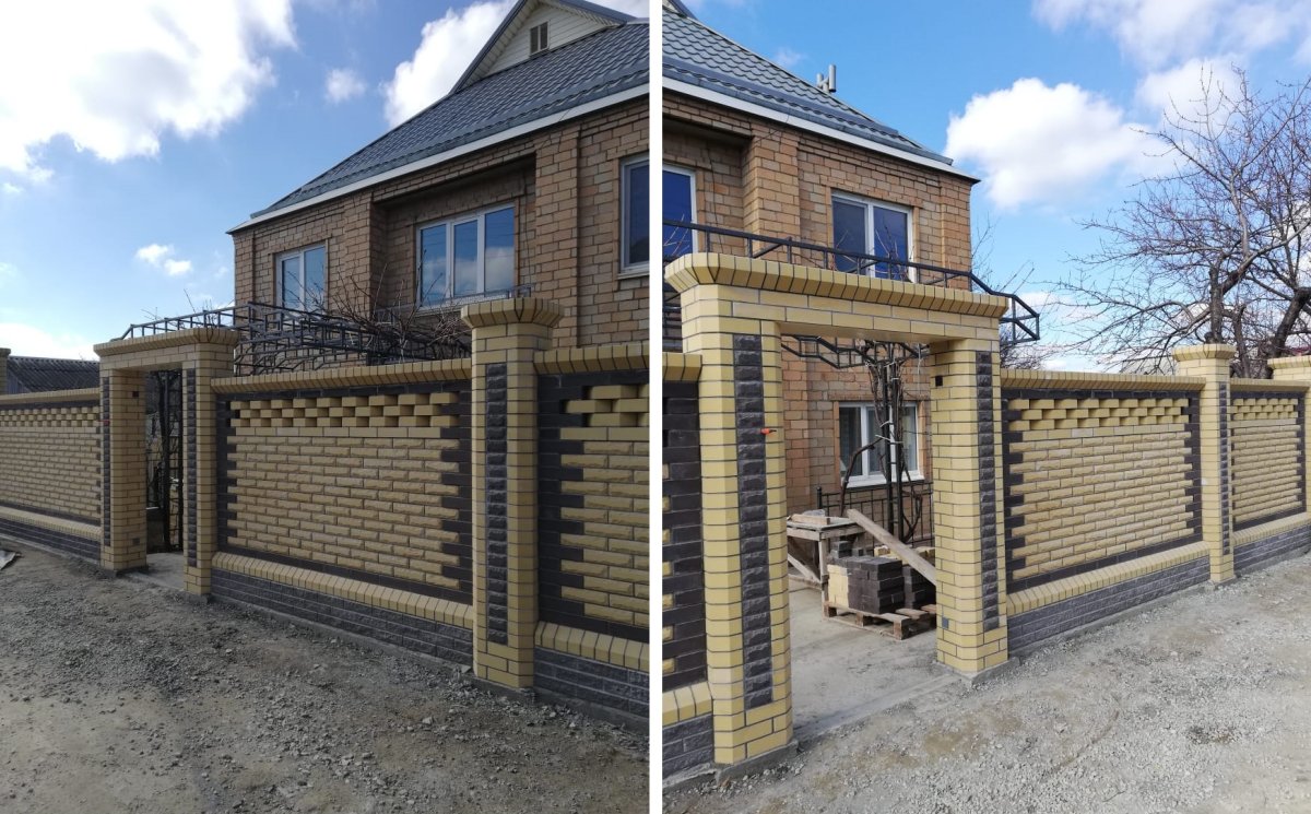 Красивые кирпичные заборы