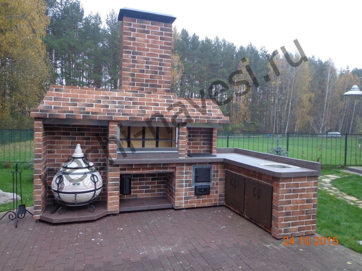 Комплекс барбекю мангал казан коптильная