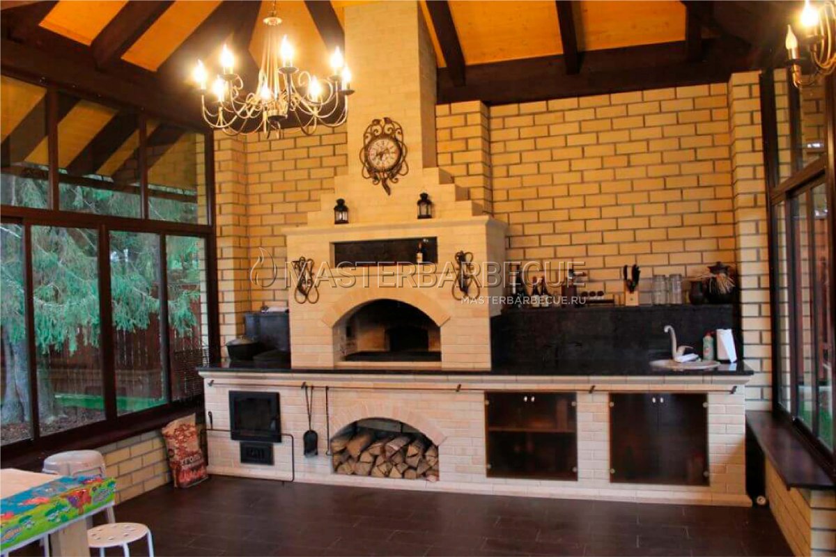 Летняя кухня с мангалом и казаном