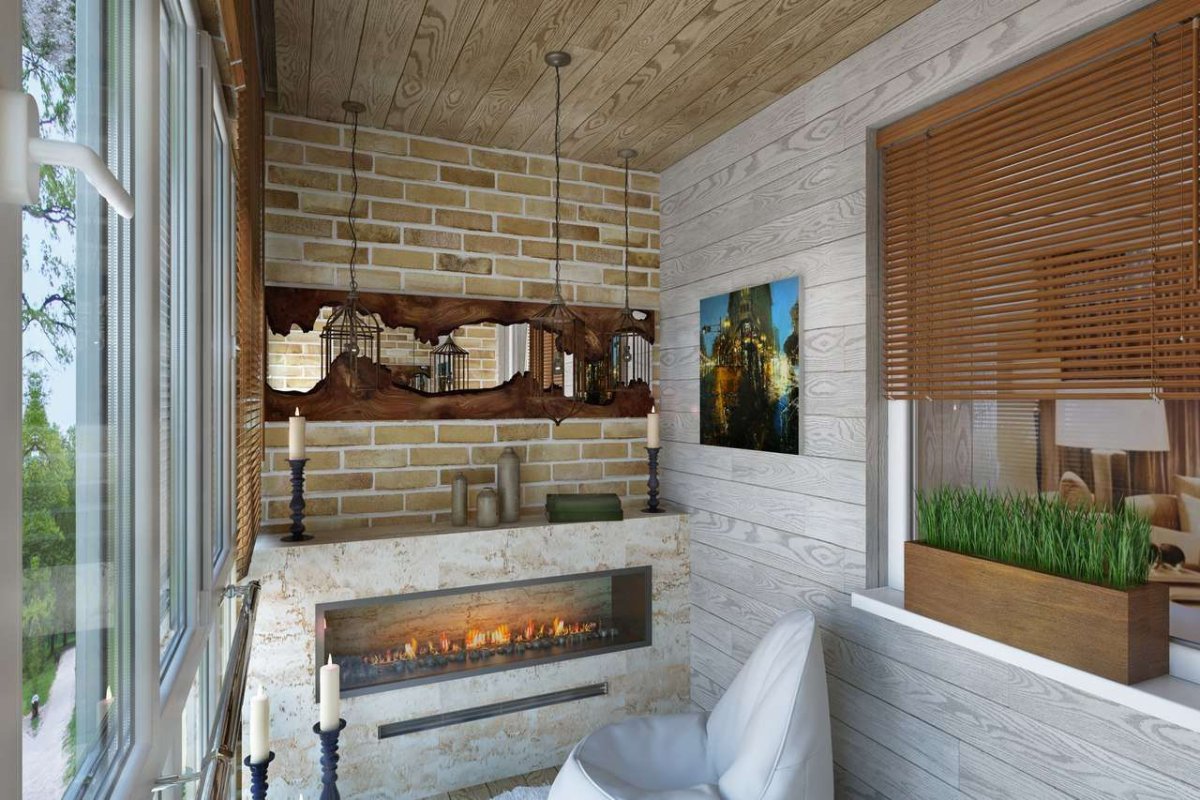 Электрокамин на лоджии