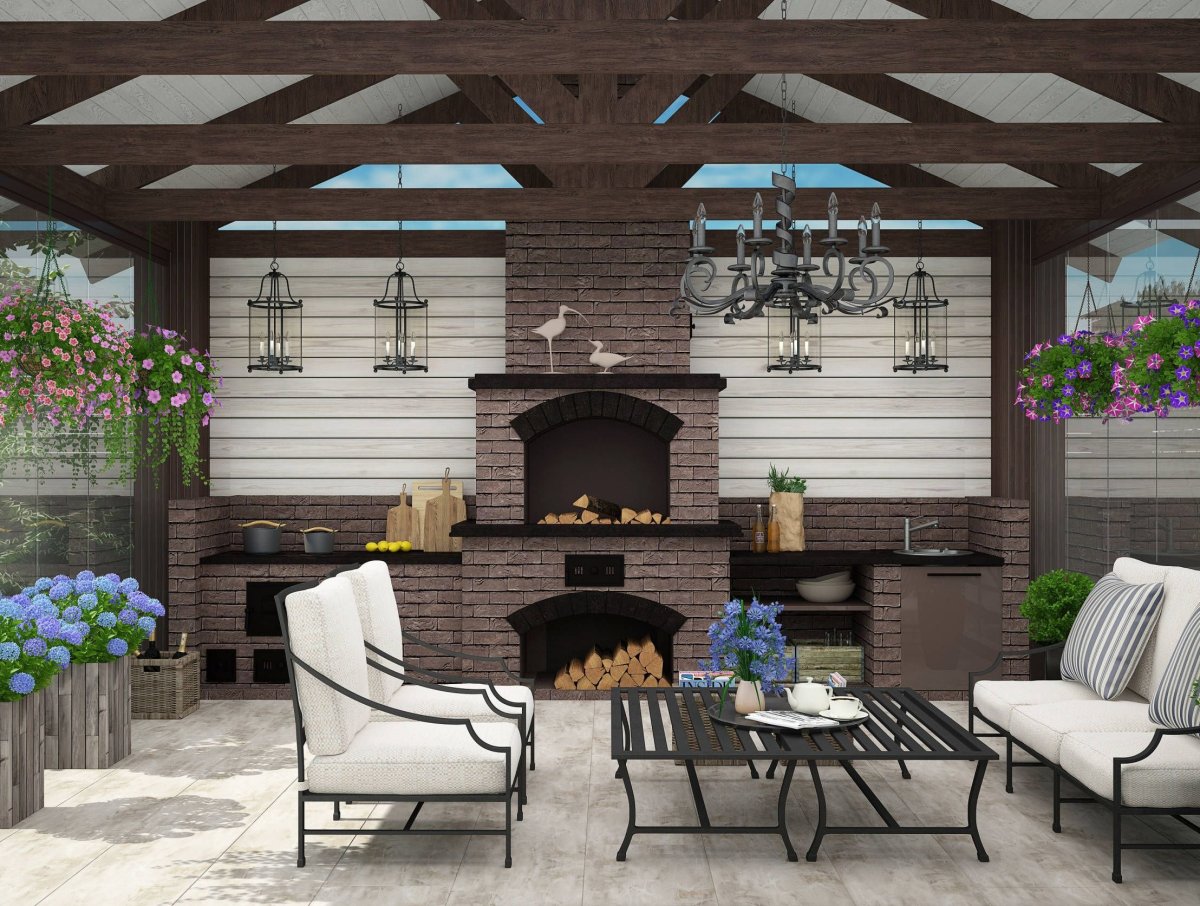 Внутренний интерьер беседки