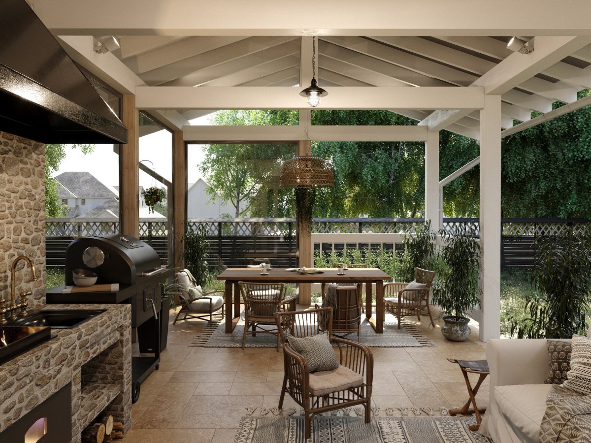 Терраса с мангальной зоной