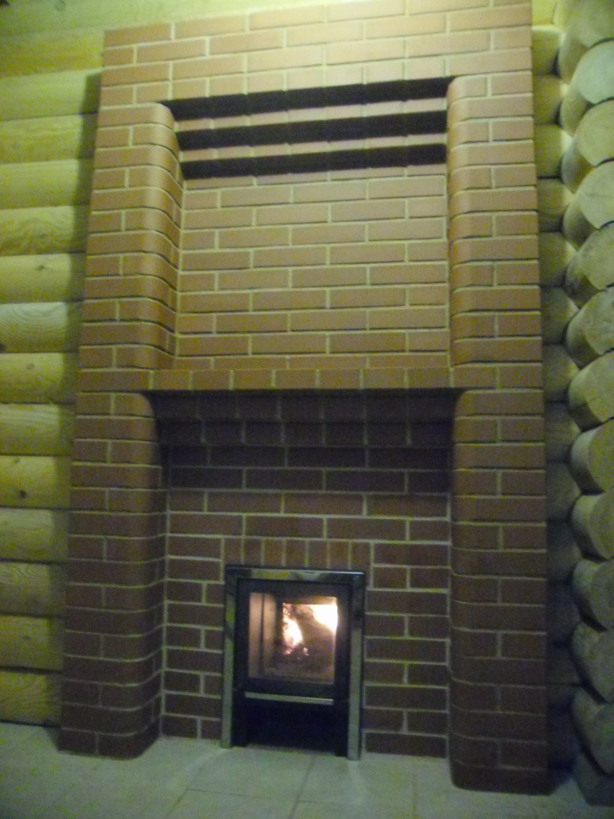 Обкладка портала банной печи кирпичом