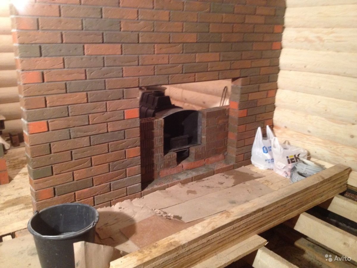 Перегородка в бане из кирпича