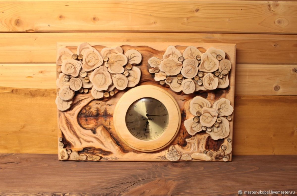 Панно из можжевельника для бани