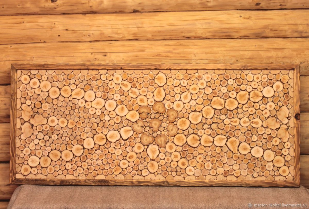 Спилы можжевельника панно