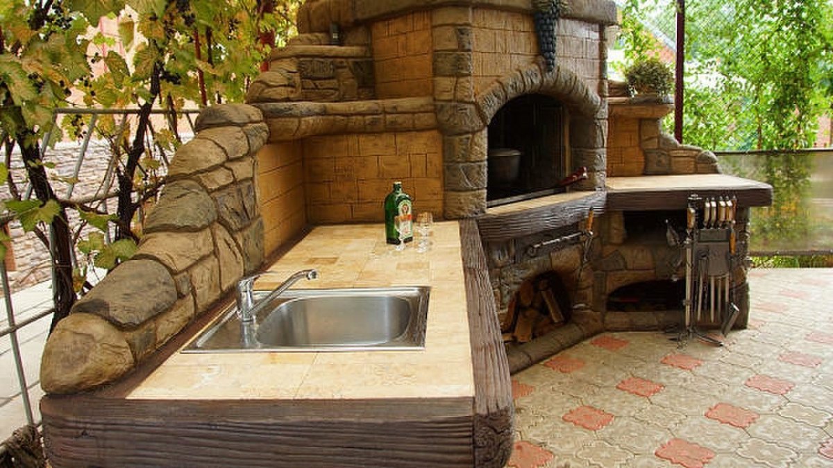 Арт бетон мангальная зона