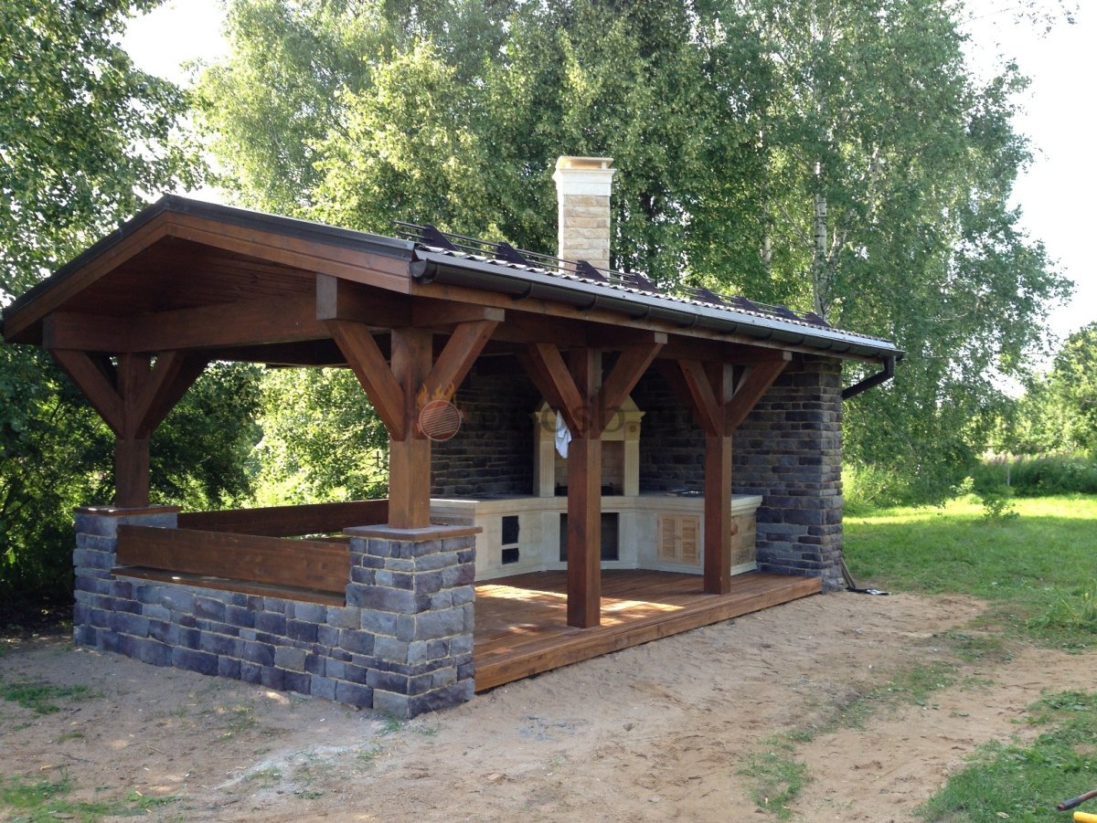 Беседка 6 на 4 с мангалом