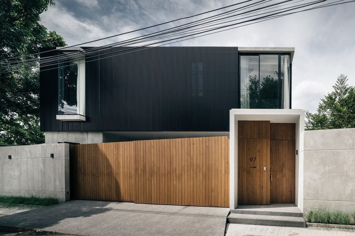 Фасадный забор в стиле Минимализм