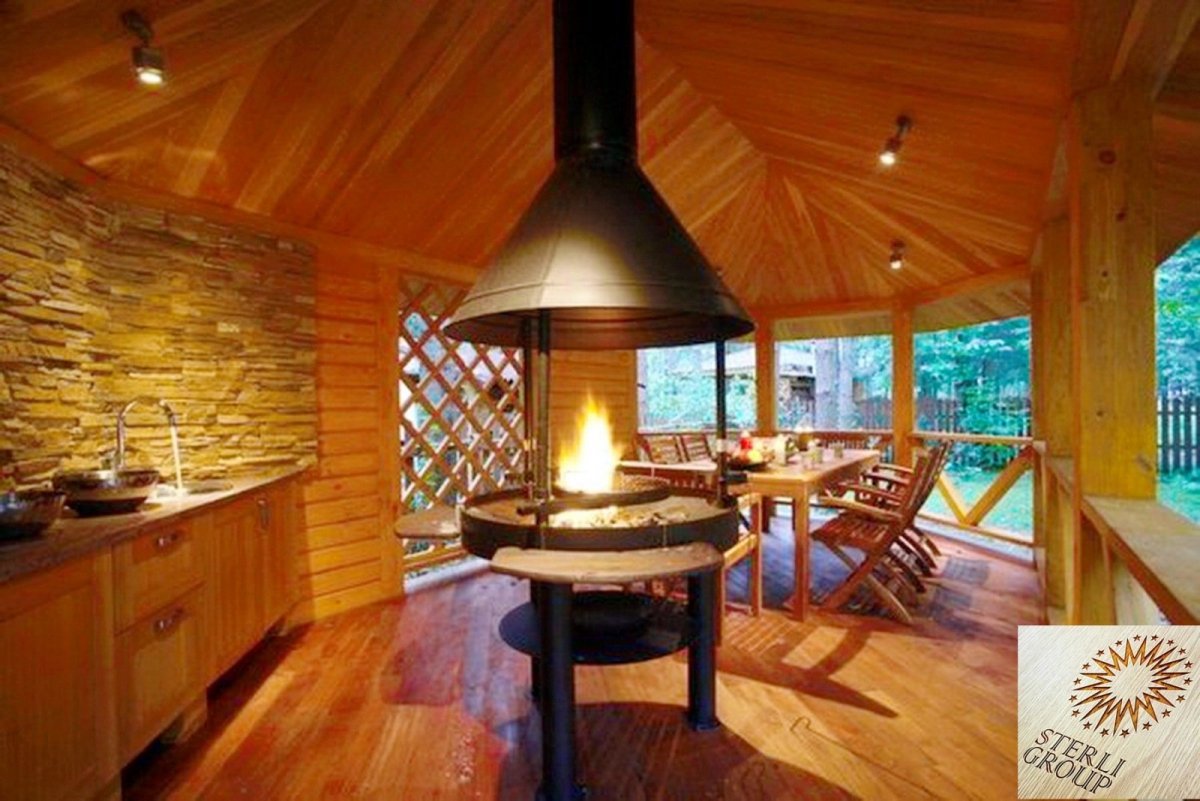 Беседка с камином