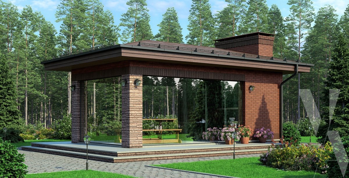 Беседка в стиле Райта