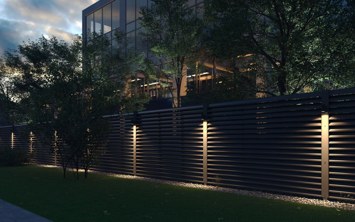 Современные заборы с подсветкой