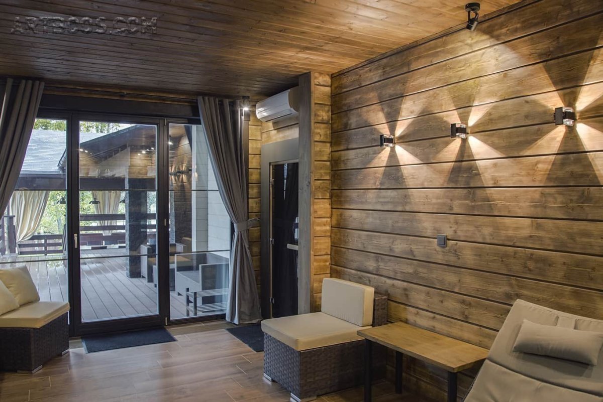 Интерьер бани в скандинавском стиле