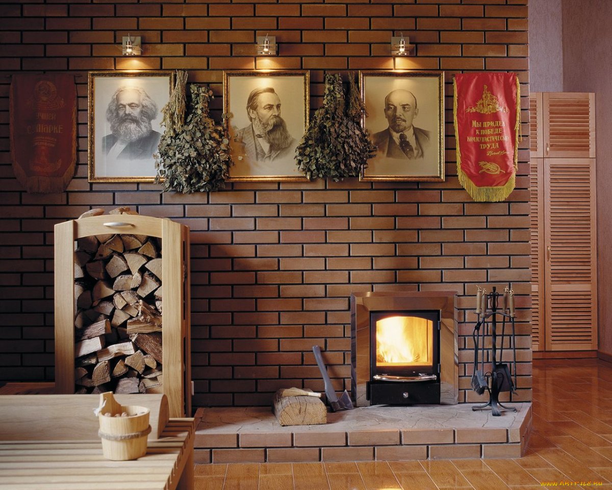 Отделка каминов в бане