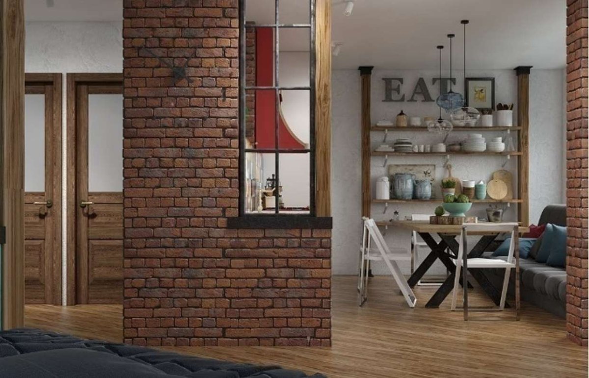 Перегородки из кирпича в стиле лофт