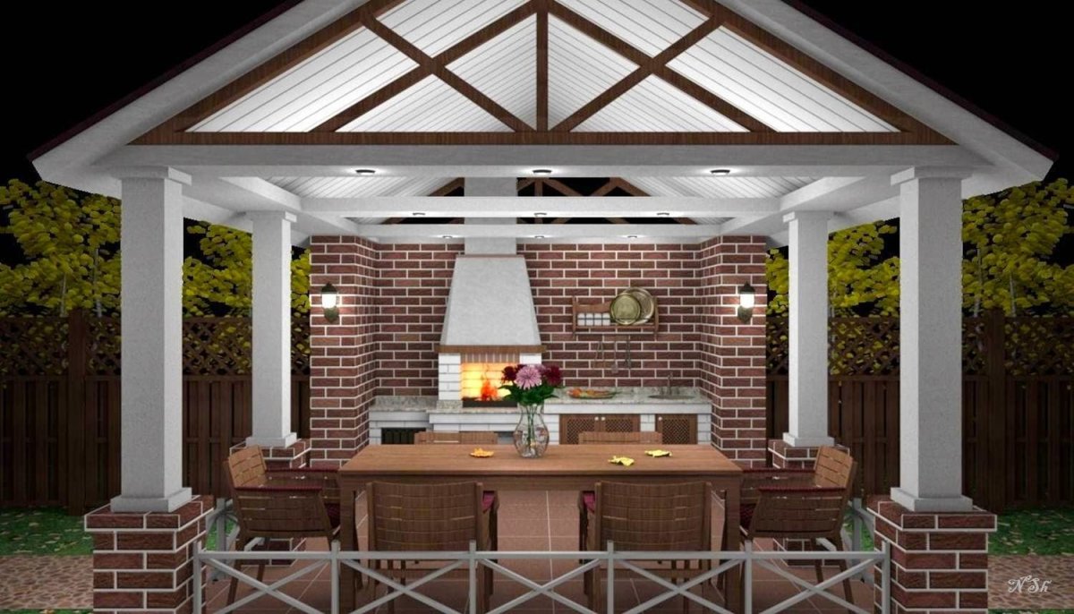 Проект веранды с барбекю