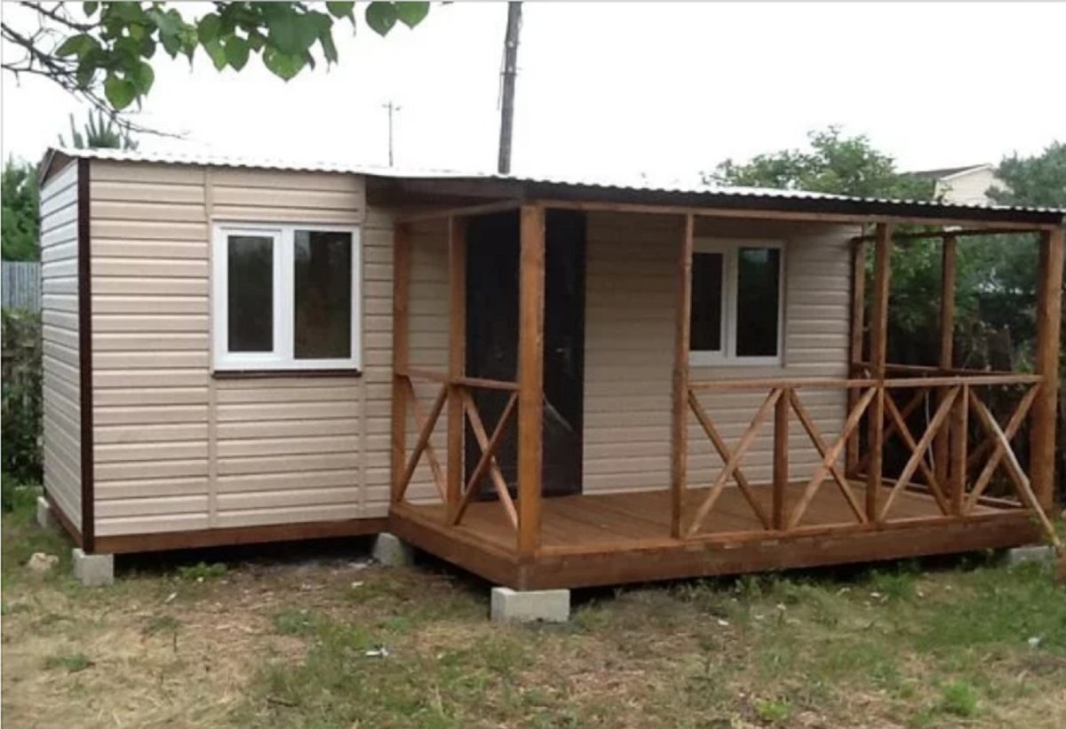 Дачный вагончик с верандой