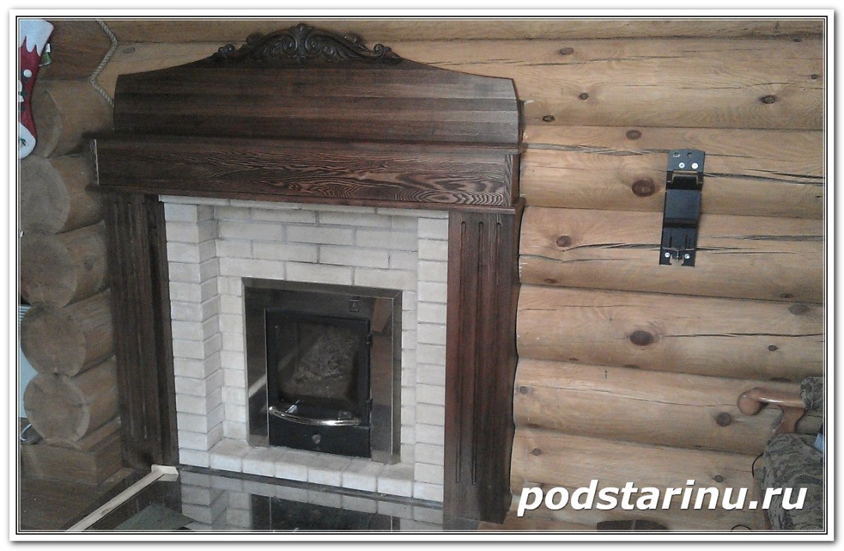 Каминная полка в бане