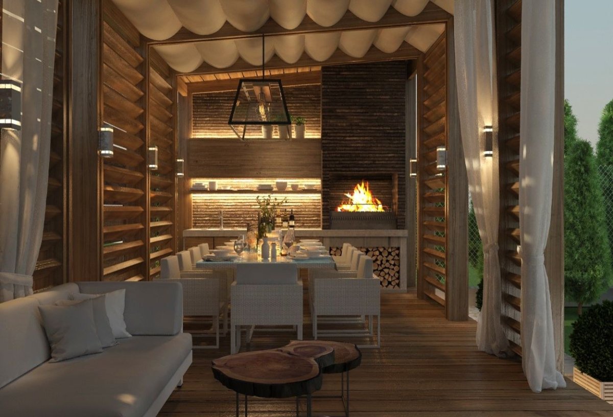 Интерьер беседки