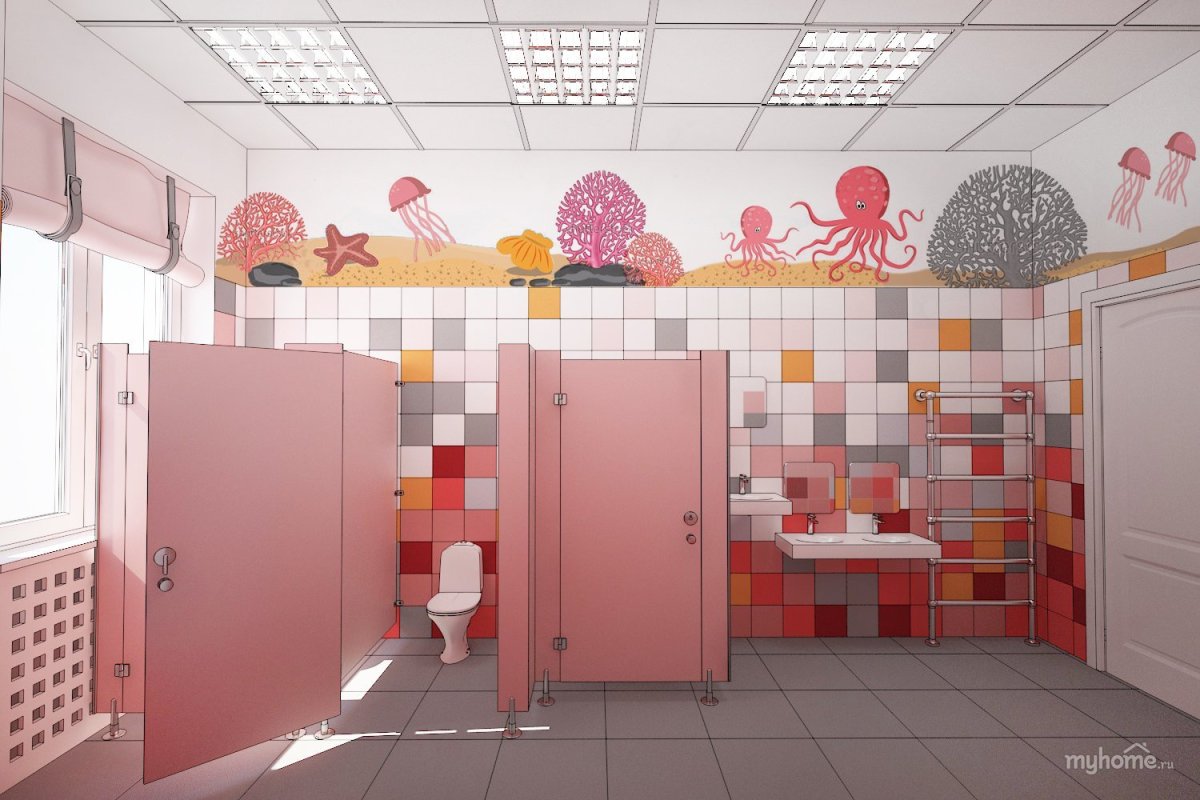 Туалетная комната в детском саду