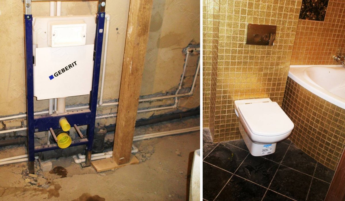 Унитаз инсталляция вид спереди