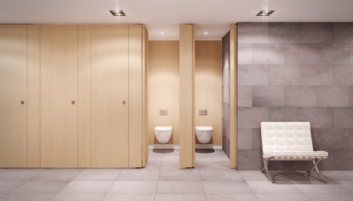 Двери для кабинок в общественном туалете