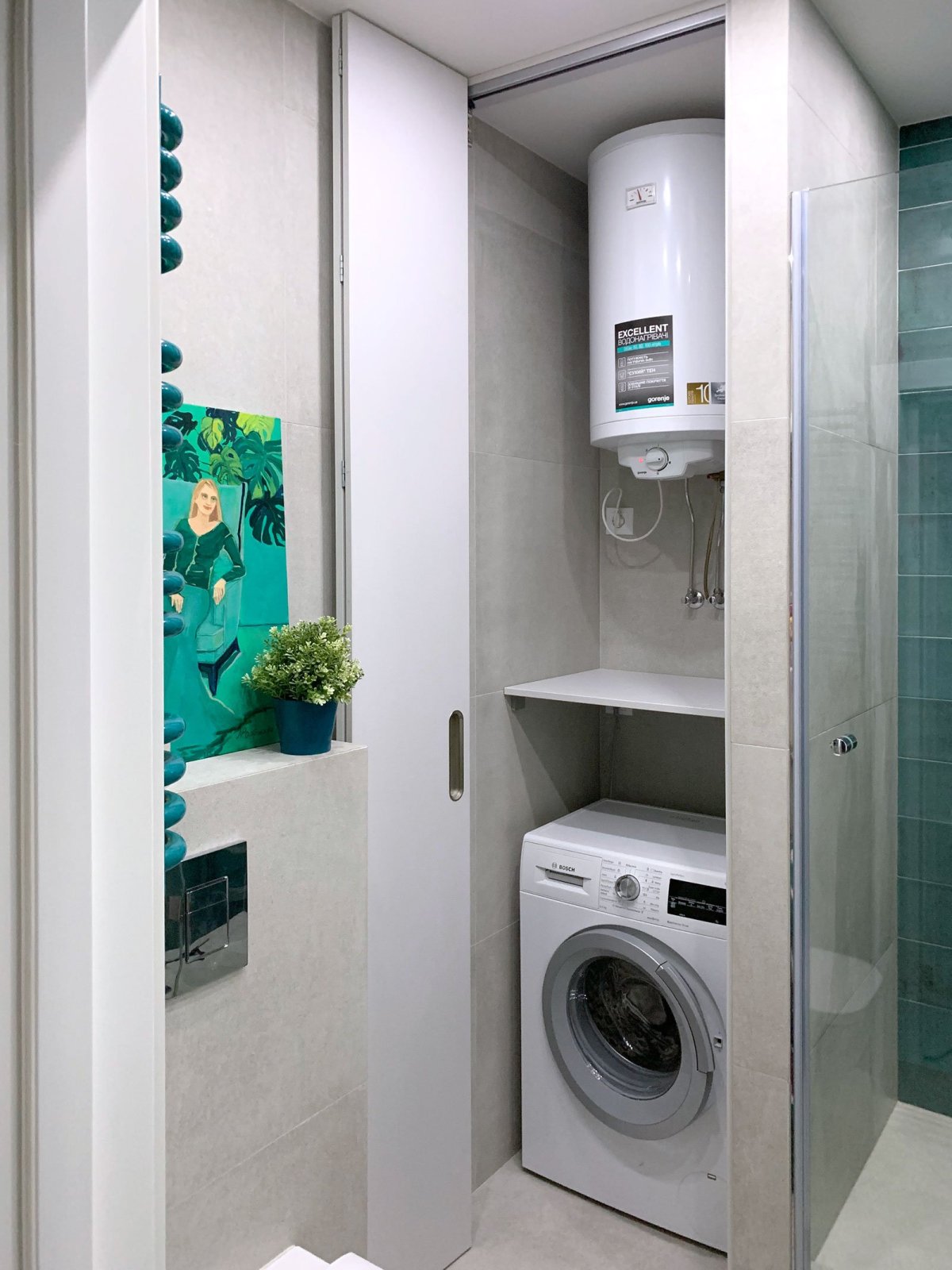 Шкаф для стиральной машины в ванной